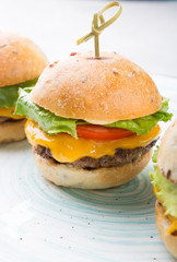 Mini burgers served for dinner