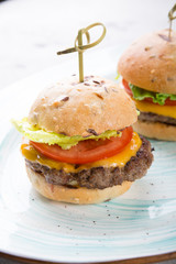 Mini burgers served for dinner