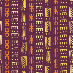 African seamless pattern. Ethnic tribal aztec geometric ornament