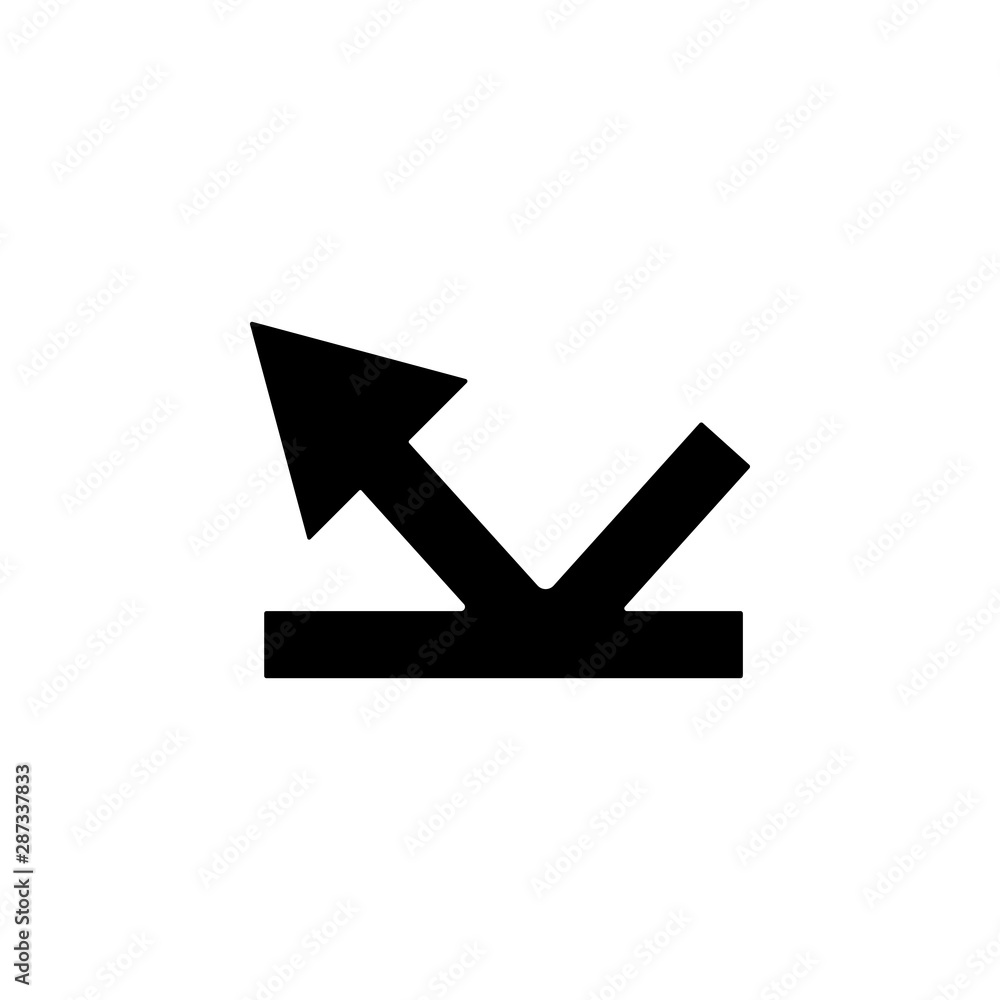 Poster arrow, reflection icon. simple glyph, flat vector of arrows icons for ui and ux, website or mobile a