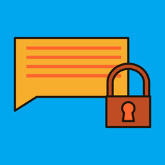 Flat Spam Outline Symbol On Background. Vector Block Element In Trendy Style.