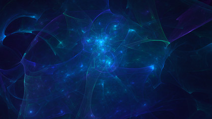 3D rendering multicolored abstract fractal on black background