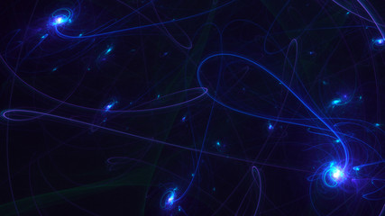 3D rendering multicolored abstract fractal on black background