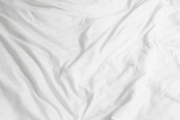 Close up of bedding White sheets with copy space.
