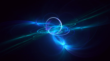 3D rendering multicolored abstract fractal on black background