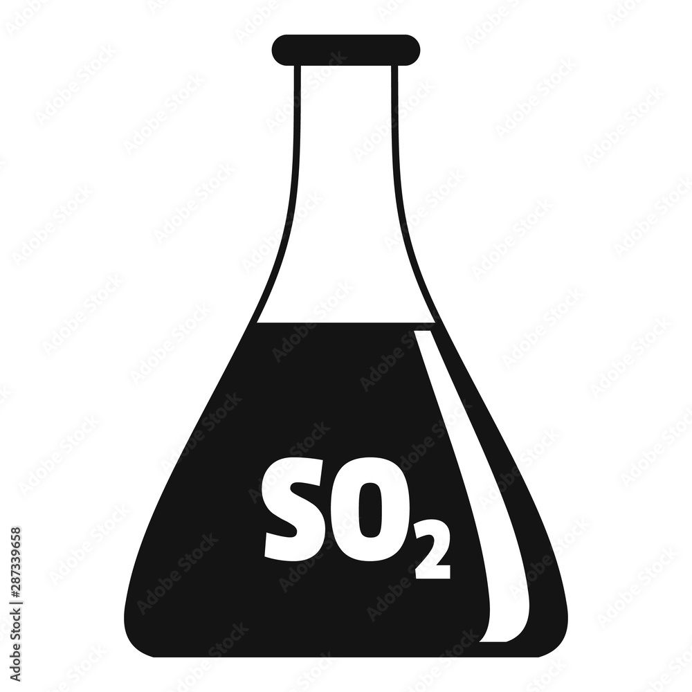 Aufkleber sulfur dioxide flask icon. simple illustration of sulfur dioxide flask vector icon for web design is