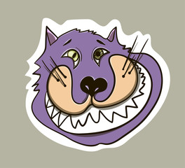 smiling cat stylized illustration