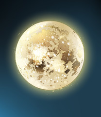 Full moon shiny night background Vector. Dark blue sky illustrations