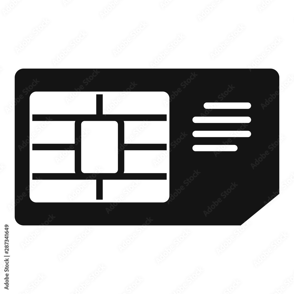Poster business sim card icon. simple illustration of business sim card vector icon for web design isolated