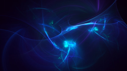 3D rendering multicolored abstract fractal on black background
