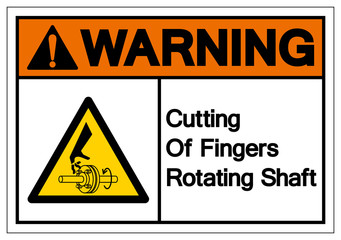 Warning Cutting of Fingers Rotating Shaft Symbol Sign, Vector Illustration, Isolate On White Background Label .EPS10