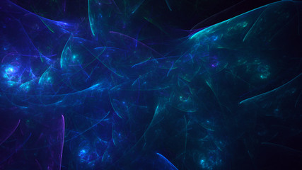 3D rendering multicolored abstract fractal on black background