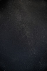 Real Night Sky Stars With Milky Way Galaxy. Natural Starry Sky Black Background