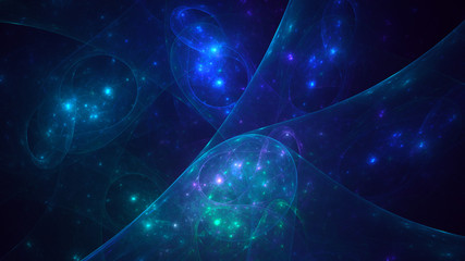 3D rendering multicolored abstract fractal on black background © BetiBup33