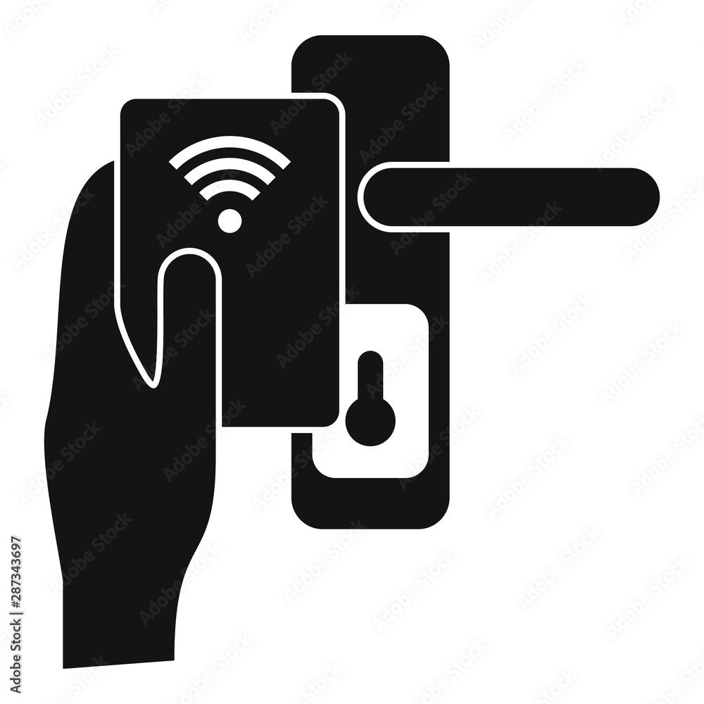 Poster control smart door lock icon. simple illustration of control smart door lock vector icon for web des