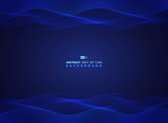 Abstract blue technology wavy design of modern artwork template. illustration vecto eps10