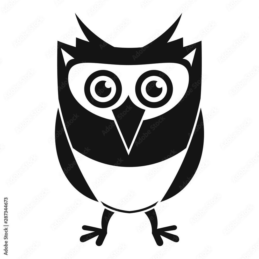 Poster owl character icon. simple illustration of owl character vector icon for web design isolated on whit