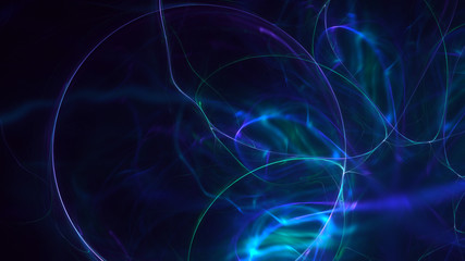 3D rendering multicolored abstract fractal on black background