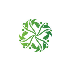 people leaf logo template