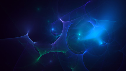 3D rendering multicolored abstract fractal on black background