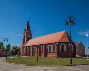 Fototapeta na wymiar Church in Nowe Warpno, Zachodniopomorskie, Poland