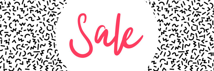 Sale - typography, text on modern illustrated background