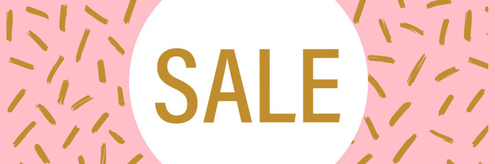 Sale - typography, text on modern illustrated background