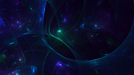 3D rendering multicolored abstract fractal on black background