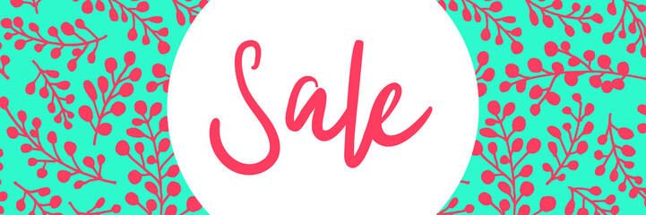 Sale - typography, text on modern illustrated background