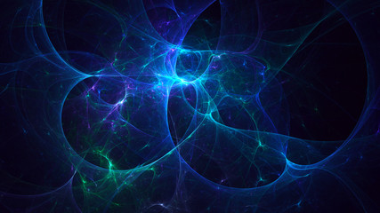 3D rendering multicolored abstract fractal on black background