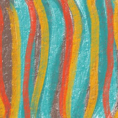 Abstract art background with multicolor stripes and teals.
