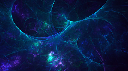 3D rendering multicolored abstract fractal on black background