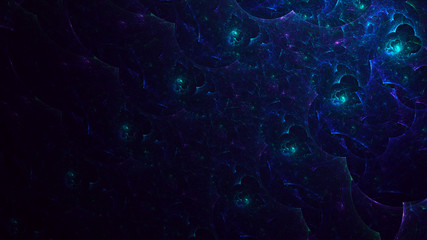 3D rendering multicolored abstract fractal on black background