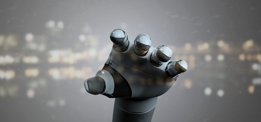 Cyborg robot hand - 3d rendering