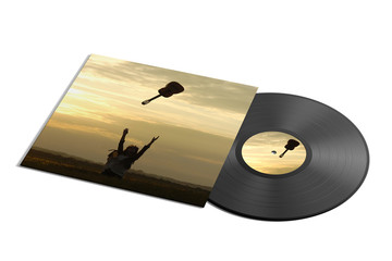 Vinyl Record Mockup - 3d rendering