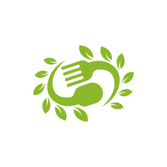 fork and leaf logo template