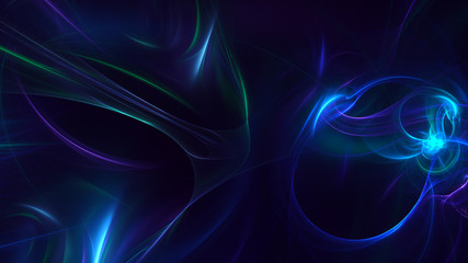 3D rendering multicolored abstract fractal on black background
