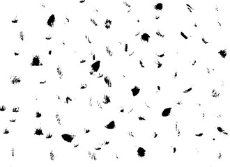 Black watercolor stains large and tiny isolated on white background. Hand drawn illustration of imitation marble chips. Can be used for illustrations, collages, zine, web backgrounds, cards.