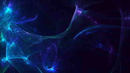 3D rendering multicolored abstract fractal on black background