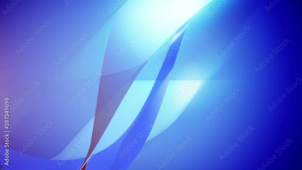 Poster 3d rendering of smoothy and wavy elements animation with glowy glint flares and blended on the blue 