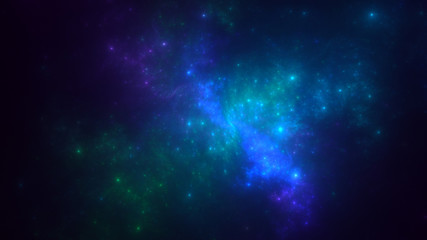 3D rendering multicolored abstract fractal on black background