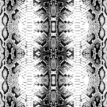 Snake skin scales texture. Seamless pattern black isolated on white background. simple ornament, Can be used for Gift wrap, fabrics, wallpapers. Vector