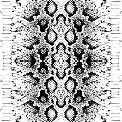 Snake skin scales texture. Seamless pattern black isolated on white background. simple ornament, Can be used for fabrics, wallpapers. Vector © EkaterinaP