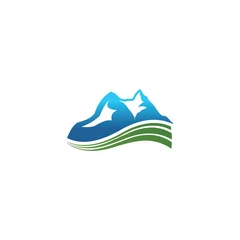 Deurstickers mountain logo template © Abdi