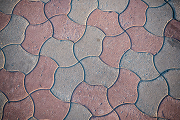 Texture of paving slabs overgrown with grass. Background image of a stratum stone