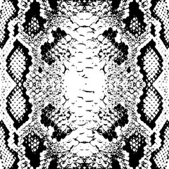 Snake skin scales texture. Seamless pattern black isolated on white background. simple ornament, Can be used for Gift wrap, fabrics, wallpapers. Vector
