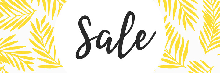 Sale - typography, text on modern illustrated background