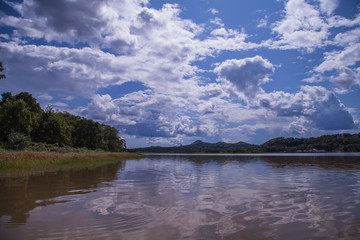 landscape with lake and clouds