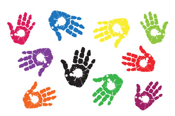 Colorful hand prints