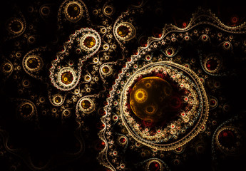Abstract color dynamic background with lighting effect. Fractal art